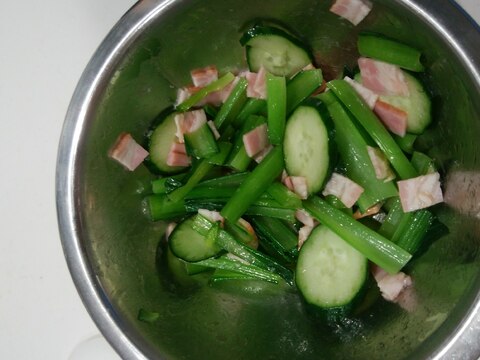 小松菜とベーコンのナムル